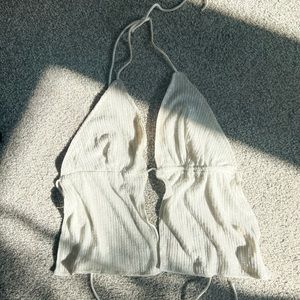 Sequin going out tie white top